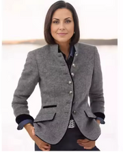 Violeta - federleichte Stehkragenjacke – Grau