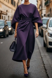 Jessaria - Leichtes Kleid mit Puffärmeln – Lila