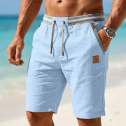 Herren Shorts mit Kordelzug und Taschen – Hellblau
