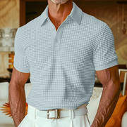 Chatwin - Premium Karo-Poloshirt – Hellblau