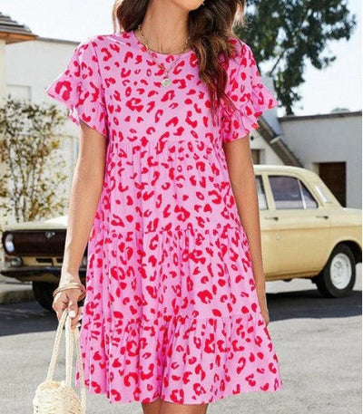 Deanna - Helles Buntes Damen Mini Kleid