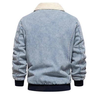 Tony - lässige bomberjacke aus jeansstoff