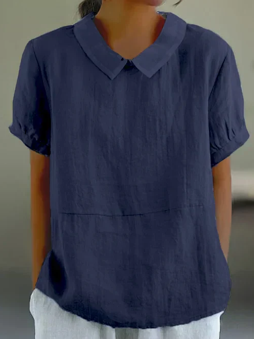 Adele - sommerbluse für damen, baumwolle, kurze armel