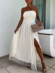 Dorothy | Ein-Schulter Fließendes Maxikleid – Weiß