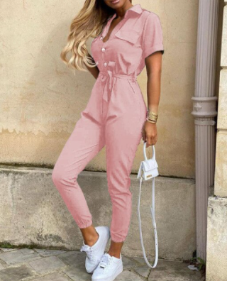 Trendiger Retro-Jumpsuit mit Knopfleiste – Velia