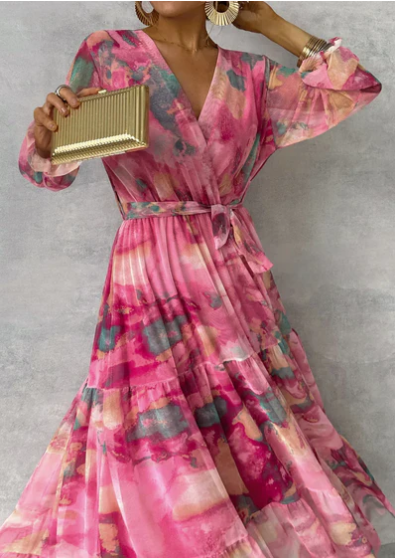 Ava - Aquarell-Maxikleid, Sommerlicher Traum