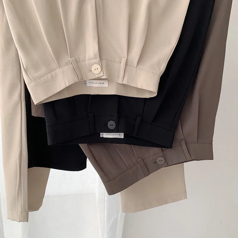 Frida Anzughose mit Bundfalten High Waist