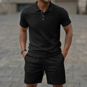 Sommerfeld | Modernes Sommer-Polo-Set für Herren (1 kaufen, 1 GRATIS dazu) – Schwarz