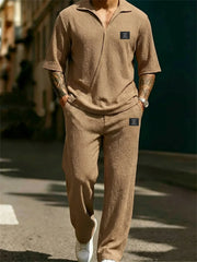 Ansel - Soft-Touch zweiteiliges Set für Herren – Khaki