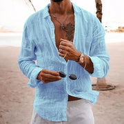 Marco | Herren hemd Langarm Freizeithemd Sommer Casual – Himmelblau