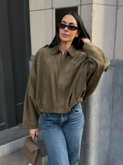 NOIR | SUEDE BOMBERJACKE