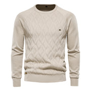 THEODOR | HERRENPULLOVER MIT RAUTENMUSTER – Khaki