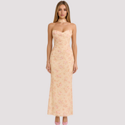 Antonia - Elegantes Choker-Kleid in schmaler Passform – Khaki