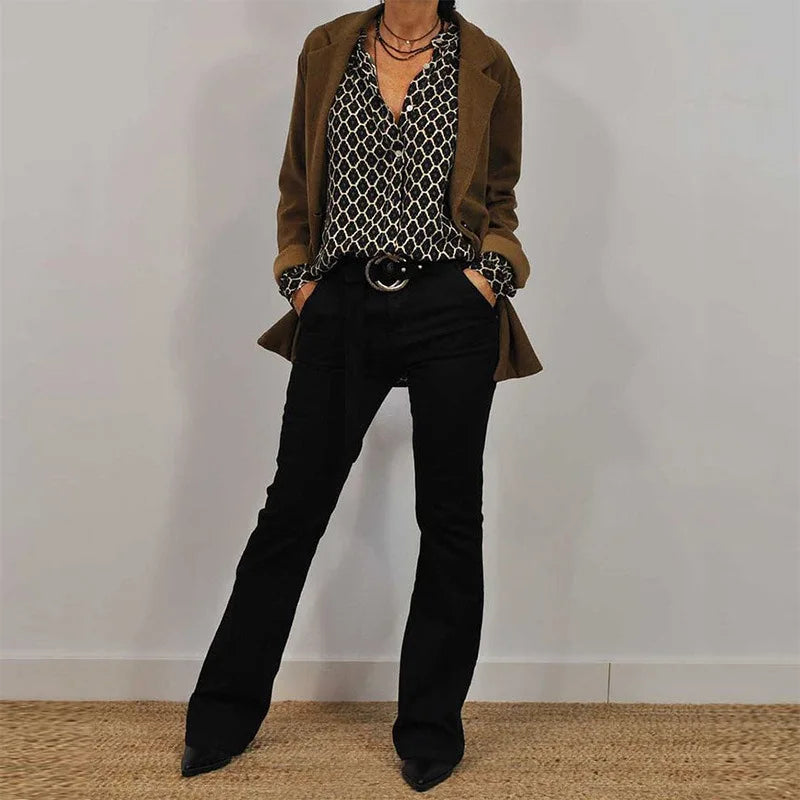 Christina | Entspanntes Midi-Shirt mit V-Ausschnitt