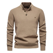 RICCARDO | HERRENPULLOVER MIT KNÖPFEN – Khaki