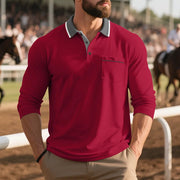 Balcombe - Soft-Touch Langarm-Poloshirt – Rot