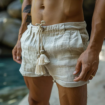 Luftige Leinen-Shorts mit Kordelzug für Herren – Mattis