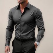 Slim-Hemd Silvanus | Elegantes Herrenhemd Frühling – Grau