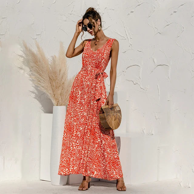 Schwarzes maxikleid mit muster - Lara