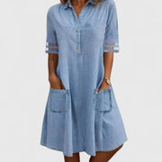 Britta | Damen Figurbetontes Kleid – Figurbetonend Kleid Elegant Sommer 2026 – Blau
