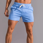 Herren Slim Fit Jogger Shorts Mit Taschen – Sportliche Freizeit Shorts – Blau