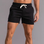 Herren Slim Fit Jogger Shorts Mit Taschen – Sportliche Freizeit Shorts – Schwarz