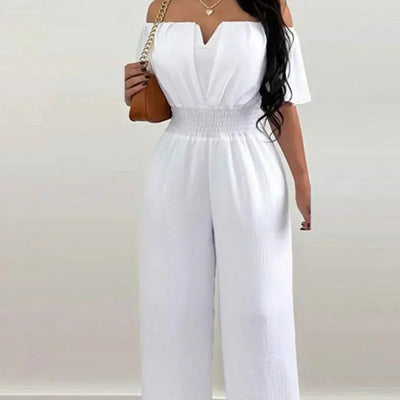 Off-Shoulder Jumpsuit mit kurzen Ärmeln – Lina