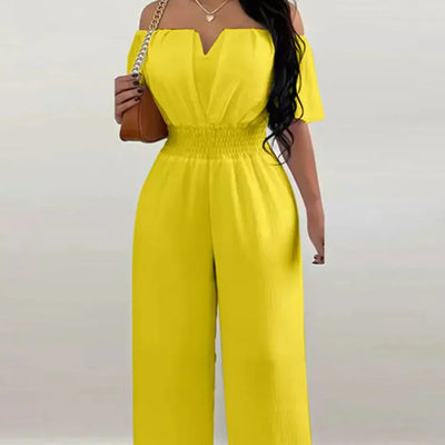 Off-Shoulder Jumpsuit mit kurzen Ärmeln – Lina