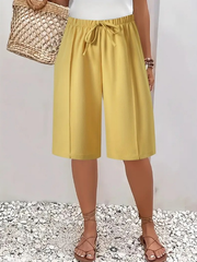 Abriella - Soft-Touch Sommer-Shorts – Gelb