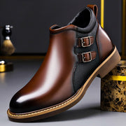 Oliver | Exklusive und Stilvolle Herren-Lederstiefel für den Winter – Cognacbraun