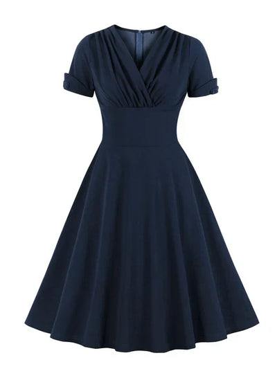 Eva - schwarzes v-ausschnitt wickelkleid