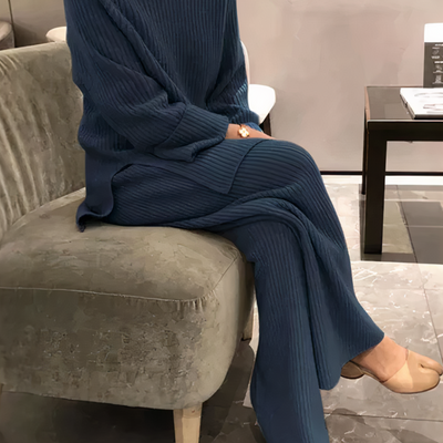 Samantha - Lässiges Set aus Strickpullover und Hose