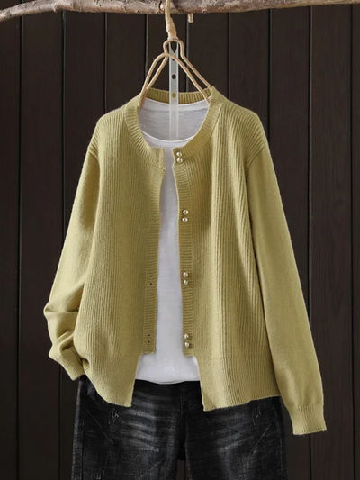 Elara | Perlenknopf Cardigan