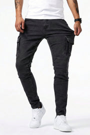 Sommerfeld | Elastische Cargo Jeans für Herren  (1 kaufen, 1 GRATIS dazu) – Schwarz