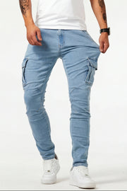 Sommerfeld | Elastische Cargo Jeans für Herren  (1 kaufen, 1 GRATIS dazu) – Hellblau