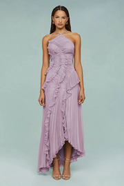 LIYANA | Spiral-Rüschenkleid – Lila