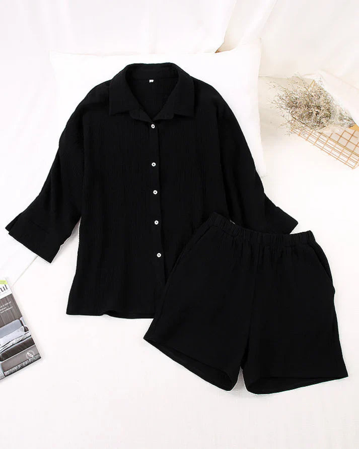 Zweiteilige Sommer-Kombi mit Struktur Damen – Tabea