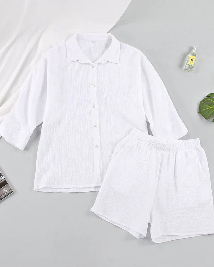 Zweiteilige Sommer-Kombi mit Struktur Damen – Tabea