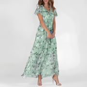Davonie - Stilvolles Blumenkleid – Grün
