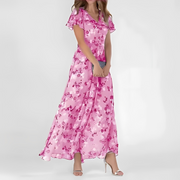 Davonie - Stilvolles Blumenkleid – Rosa