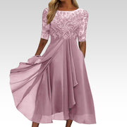 Puck™ - Elegantes Midi-Kleid aus Spitze – Rosa