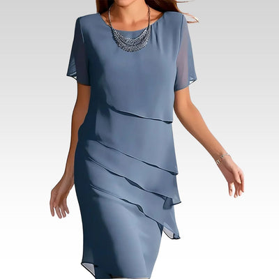 Monika | Midi-Kleid mit kurzen Ärmeln