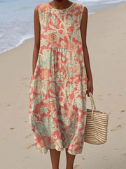 Beth™ Blumen-Midi-Kleid – Mehrfarbig