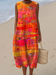 Faye™ Sunset-Midikleid – Mehrfarbig