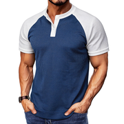 Arbor - Strukturiertes Waffelstrick-Poloshirt – Blau