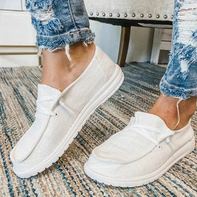 Damen Schnür-Slip-On-Schuhe aus Canvas