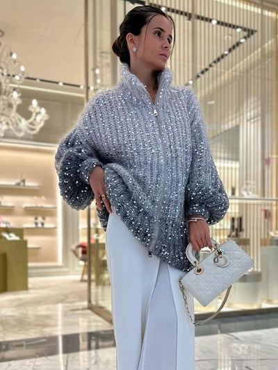 Angelina | Luxuriöser Strickpulli mit eleganten Glitzerdetails