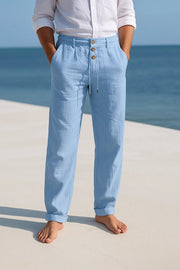 Jarven - Atmungsaktive Leinenhose – Blau