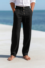 Jarven - Atmungsaktive Leinenhose – Schwarz
