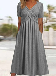 Elegantes Midi Kleid für Frauen – Zeitloser Stil für jeden Anlass – Grau